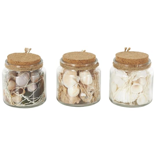 Clear Glass with Jute Rope Decorative Orbs & Vase Filler Set